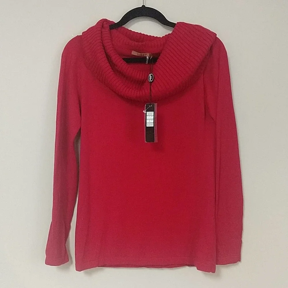 Belldini Cowl Neck Sweater Red Large